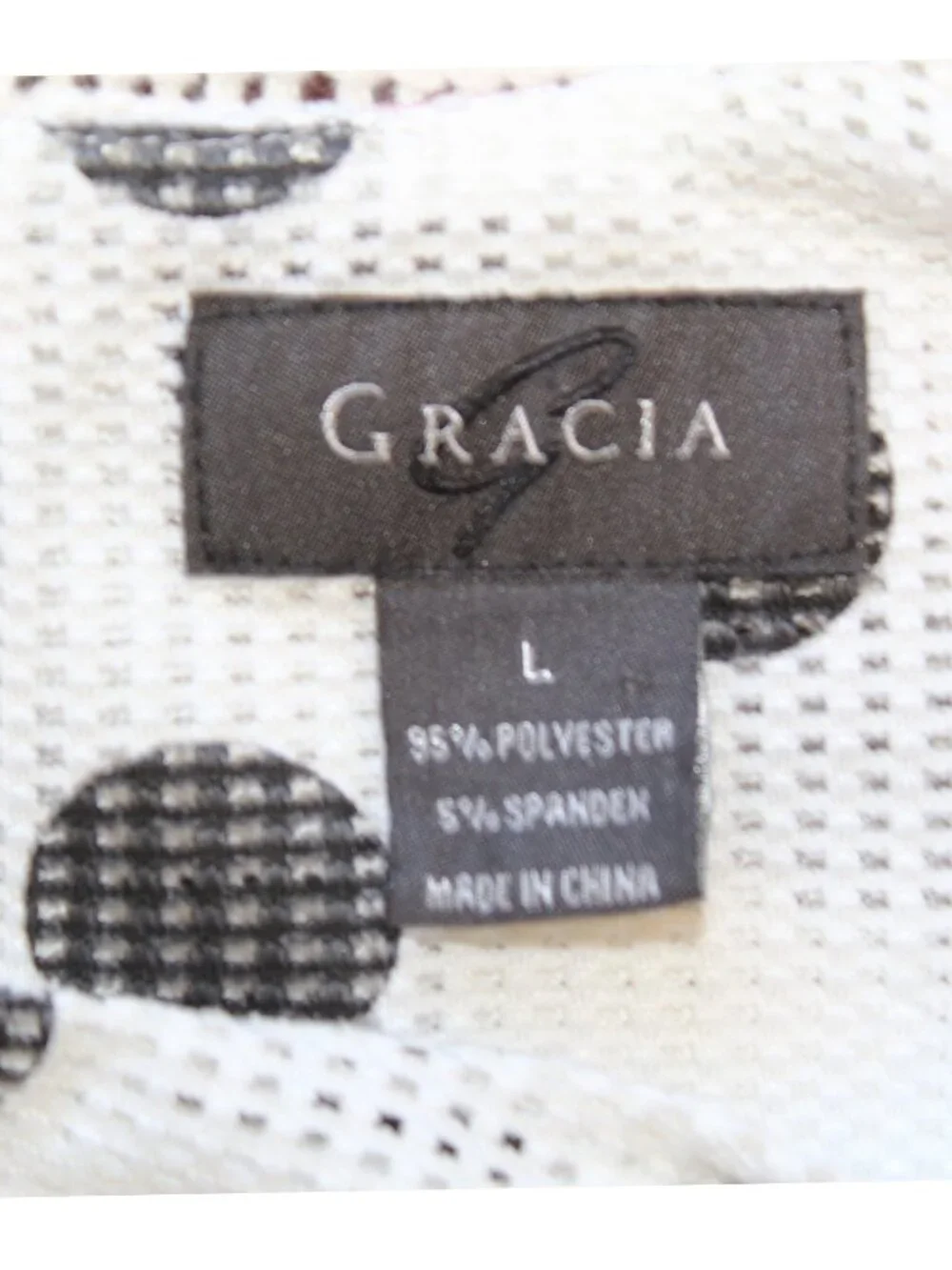 Gracia Black & White Polka Dot Blouse sheer Top Sz. Large Tiered Ruffle Sleeves - Picture 5 of 5